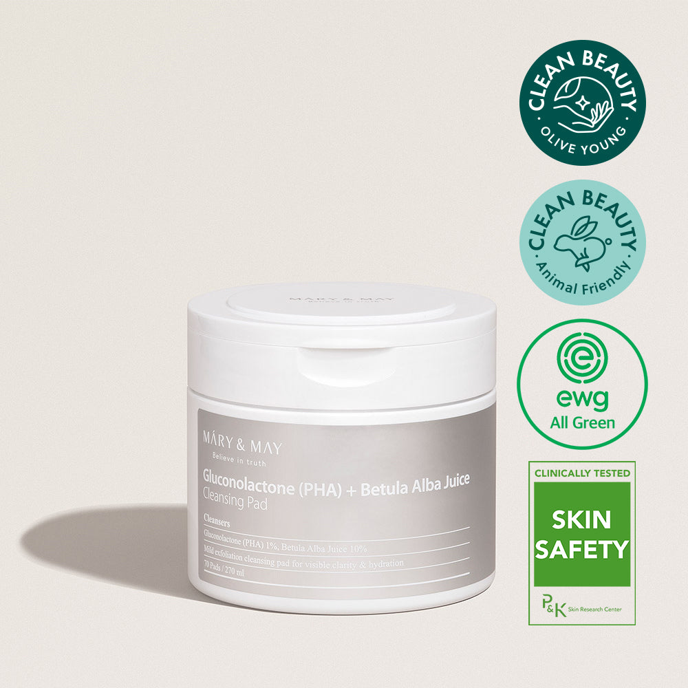 Mary & May | Gluconolactone (PHA)+Betula Alba Juice Cleansing Pad