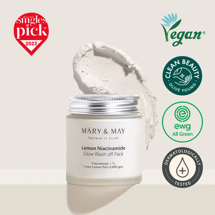 MARY & MAY | Lemon Niacinamide Glow Wash Off Mask Pack