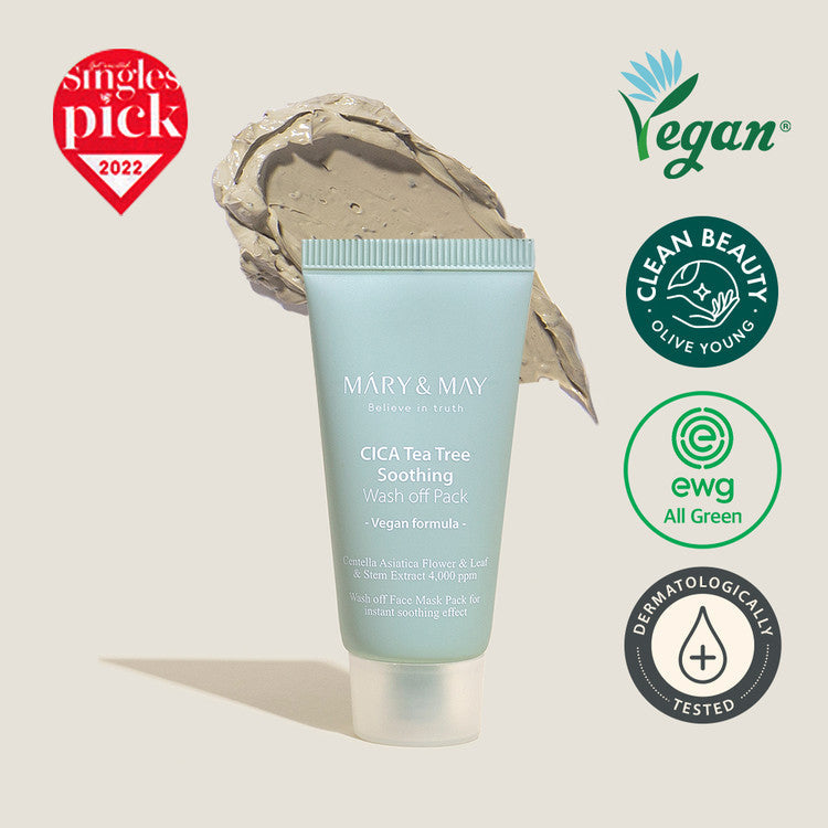 MARY & MAY | MINI Cica Tea Tree Soothing Wash Off Mask Pack