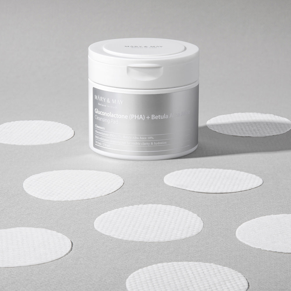 Mary &amp; May | Gluconolactone (PHA)+Betula Alba Juice Cleansing Pad